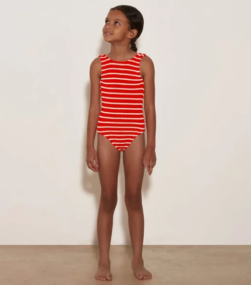 Hunza G Baby 2-6 Yrs-Baby Classic Swim - Red/White Stripe