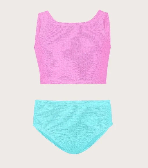 Hunza G Baby 2-6 Yrs-Baby Duo Lyra Bikini - Bubblegum/Aqua