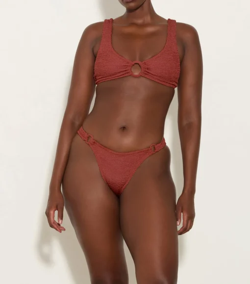 Hunza G Bikini Sets|Bralette-Hallie Bikini - Metallic Rosewood