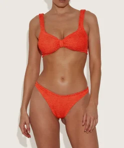 Hunza G Bikini Sets|Bralette-Ashley Bikini - Metallic Tangerine