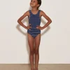 Hunza G Baby 2-6 Yrs-Baby Classic Swim - Navy/White Stripe