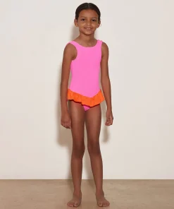 Hunza G Baby 2-6 Yrs-Baby Duo Denise Swim - Bubblegum/Orange