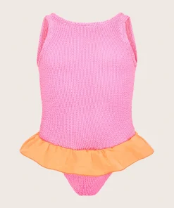 Hunza G Baby 2-6 Yrs-Baby Duo Denise Swim - Bubblegum/Orange