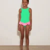 Hunza G Baby 2-6 Yrs-Baby Duo Denise Swim - Lime/Bubblegum