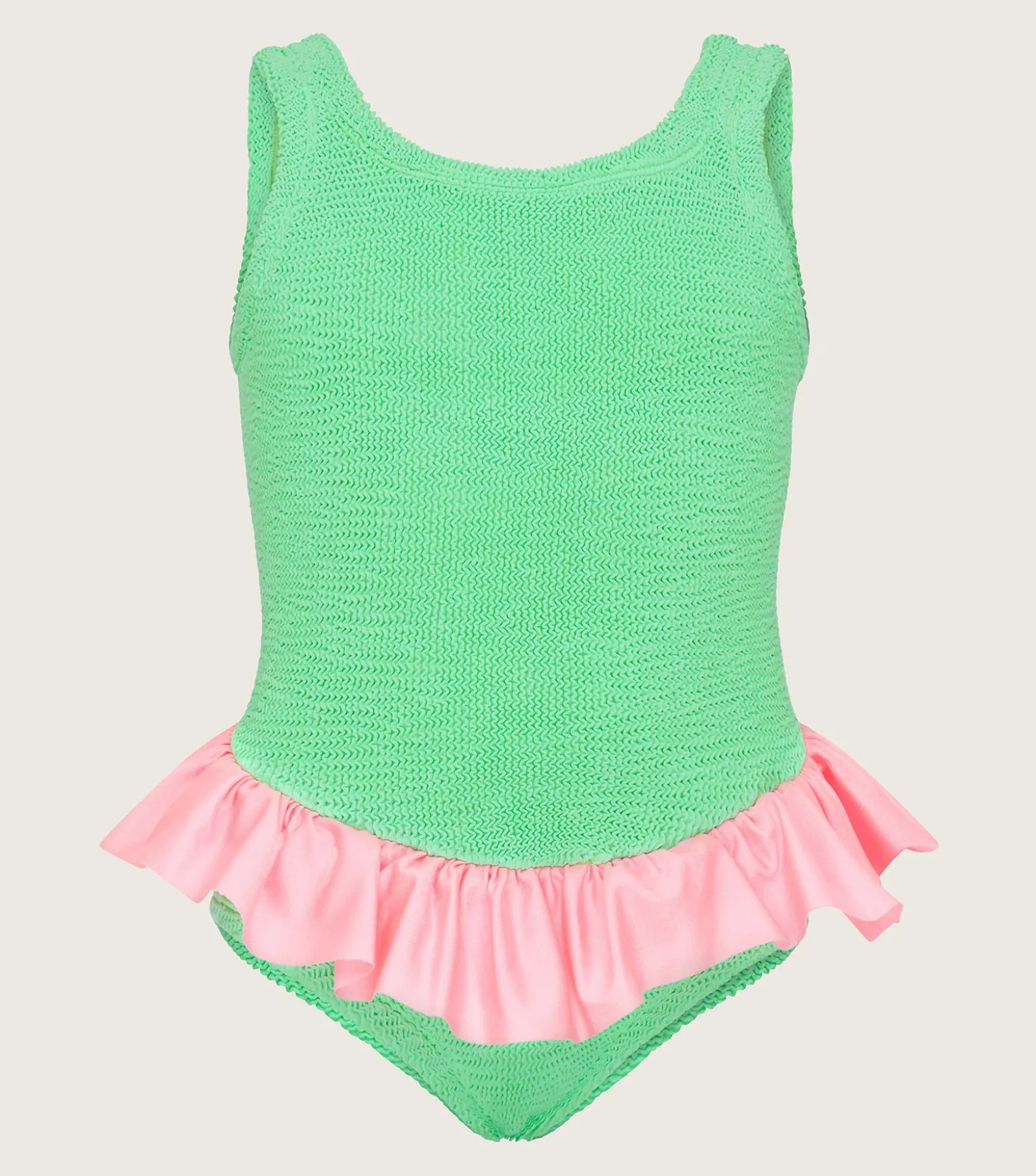 Hunza G Baby 2-6 Yrs-Baby Duo Denise Swim - Lime/Bubblegum