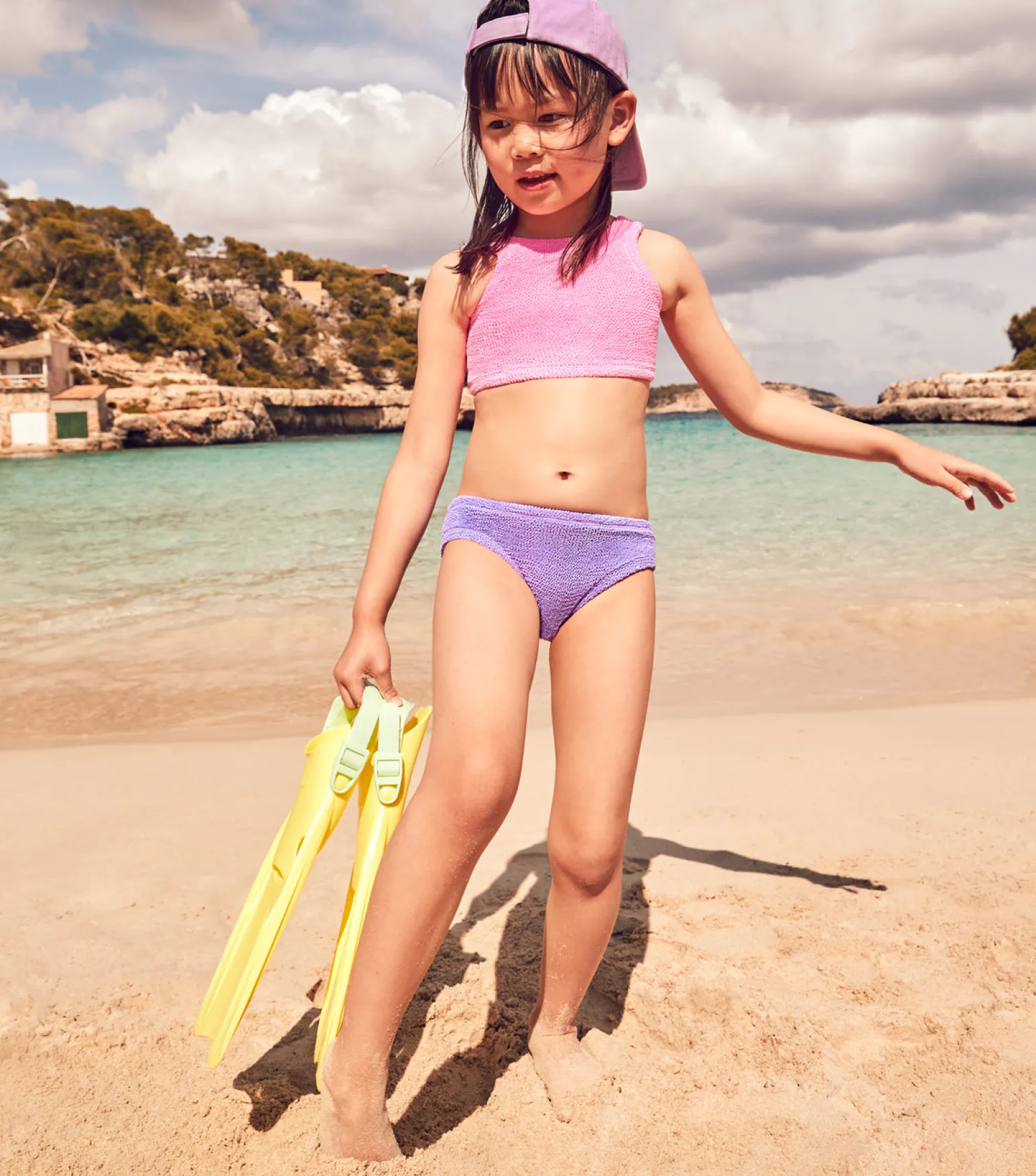 Hunza G Baby 2-6 Yrs-Baby Duo Lyra Bikini - Bubblegum/Lilac