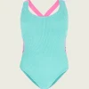 Hunza G Baby 2-6 Yrs-Baby Lara Swim - Aqua/Bubblegum