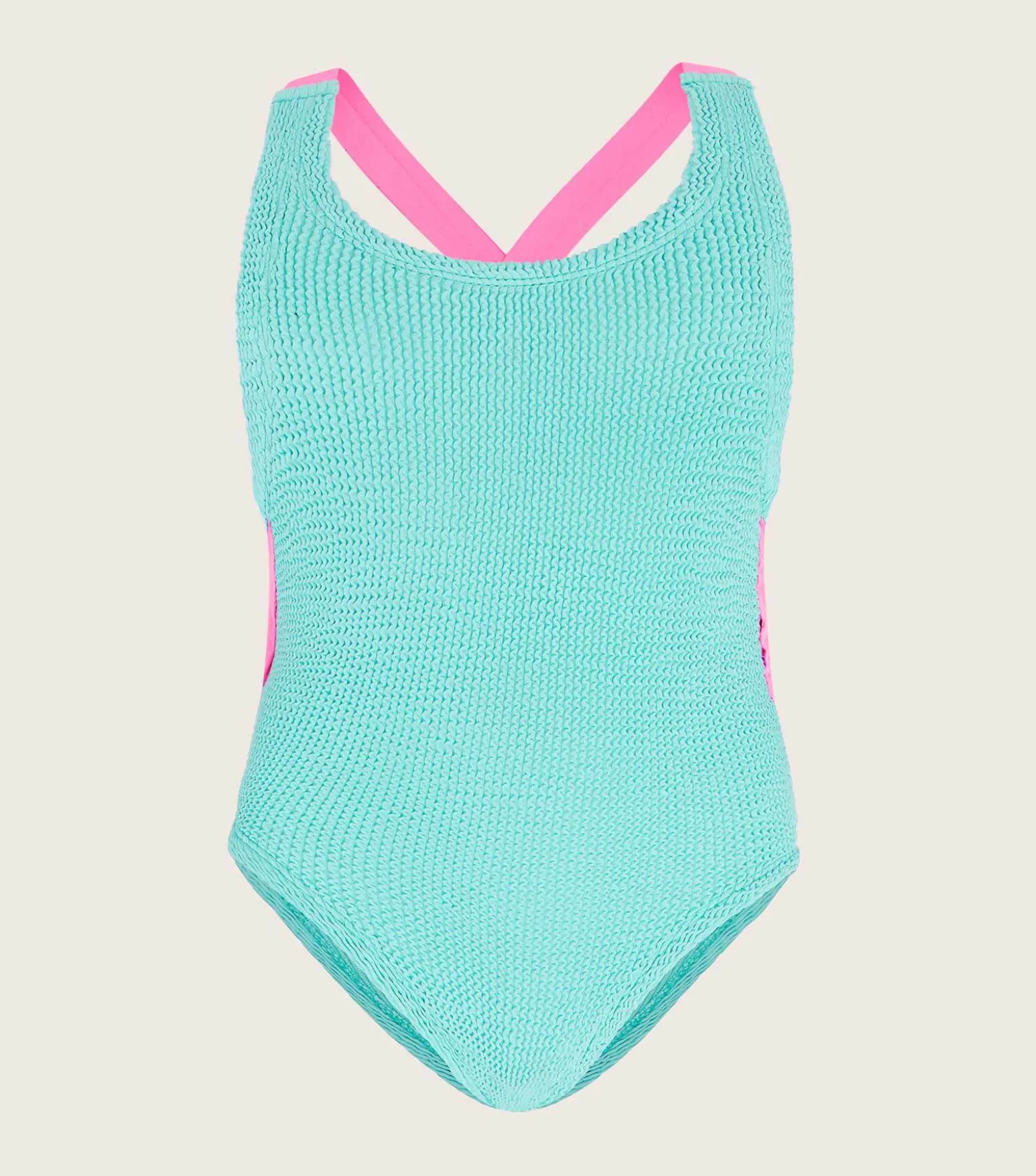 Hunza G Baby 2-6 Yrs-Baby Lara Swim - Aqua/Bubblegum