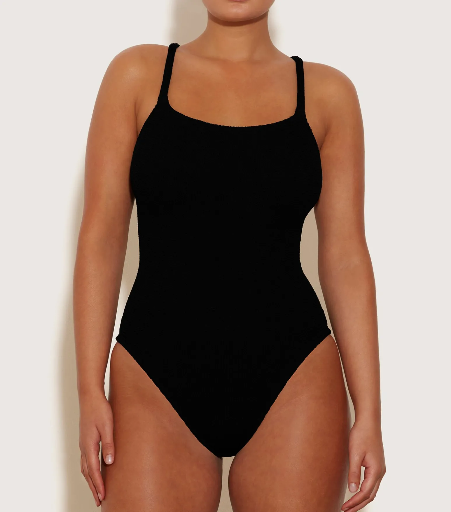 Hunza G Scoop Neck-Bette Swim - Black