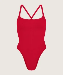 Hunza G Scoop Neck-Bette Swim - Red