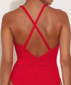 Hunza G Scoop Neck-Bette Swim - Red