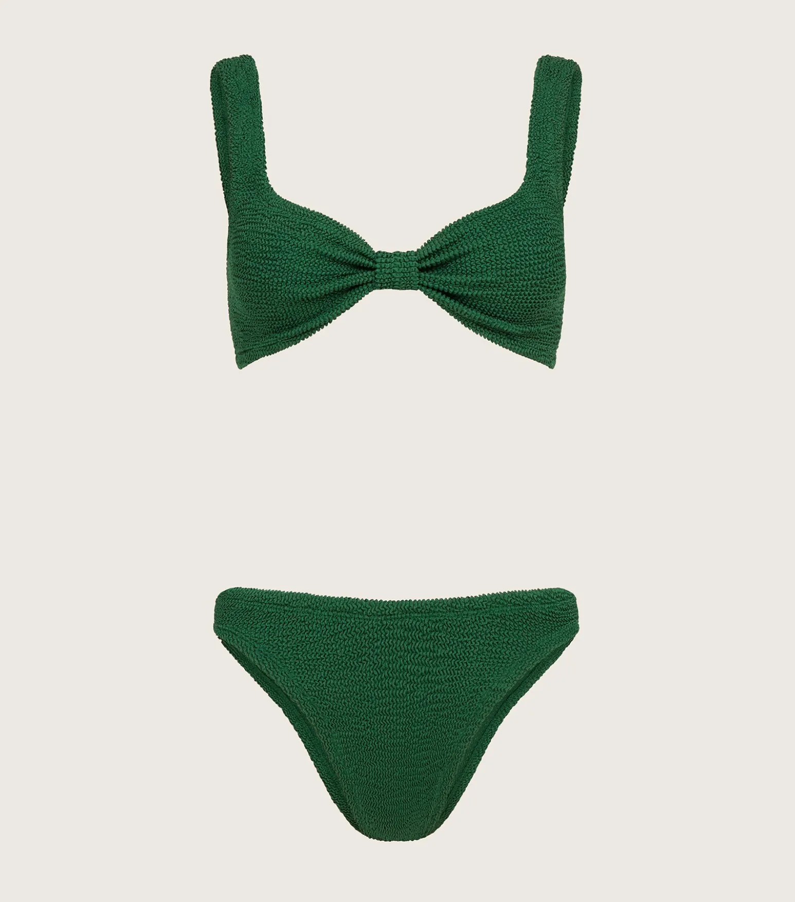 Hunza G Bikini Sets|Bralette-Bonnie Bikini - Metallic Forest Green