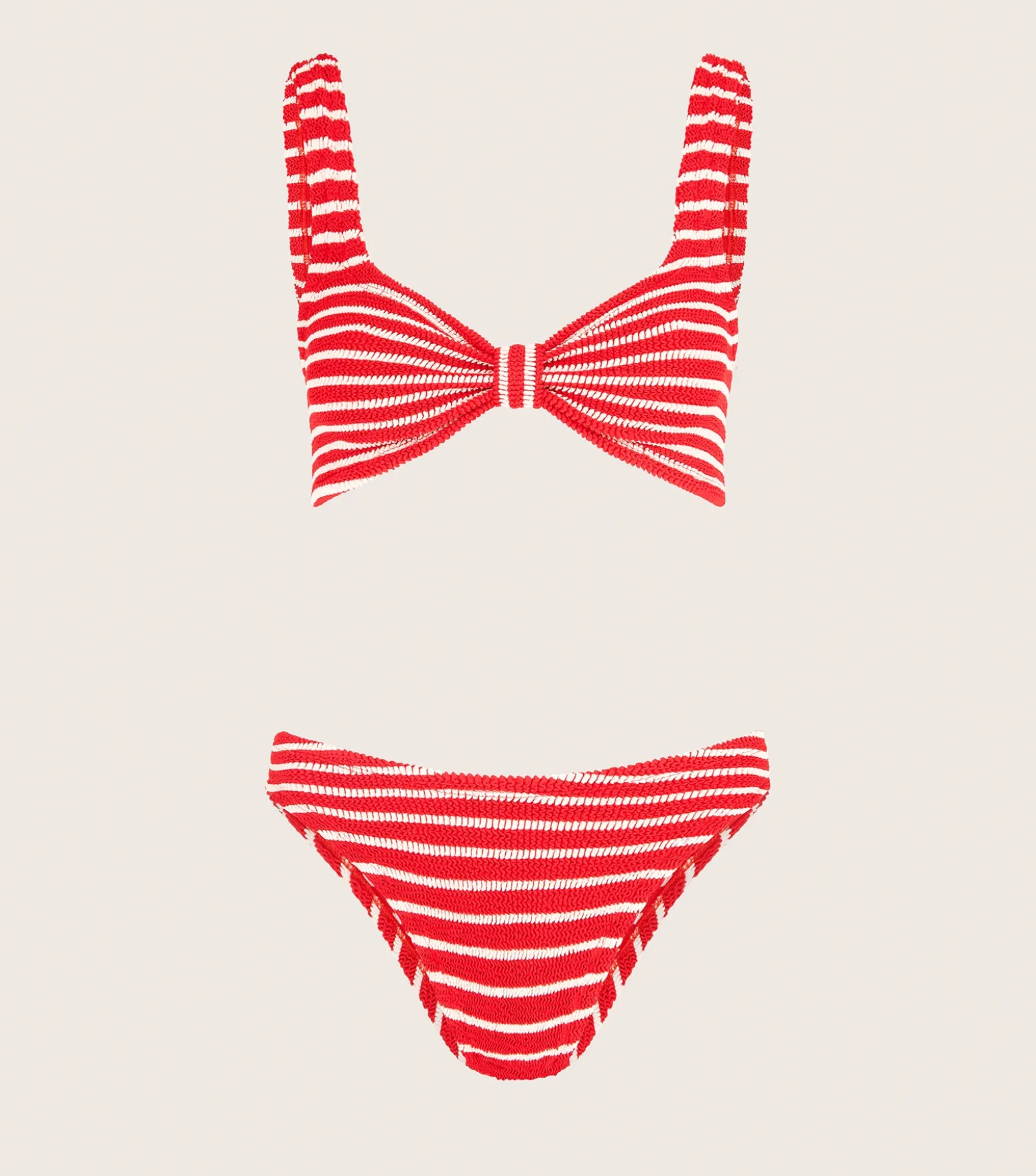Hunza G Bikini Sets|Bralette-Bonnie Bikini - Red/White Stripe