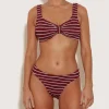 Hunza G Bikini Sets|Bralette-Bonnie Bikini - Wine/White Stripe