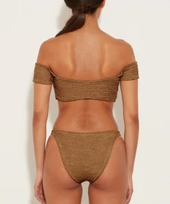 Hunza G Bikini Sets-Brigette Bikini - Metallic Cocoa