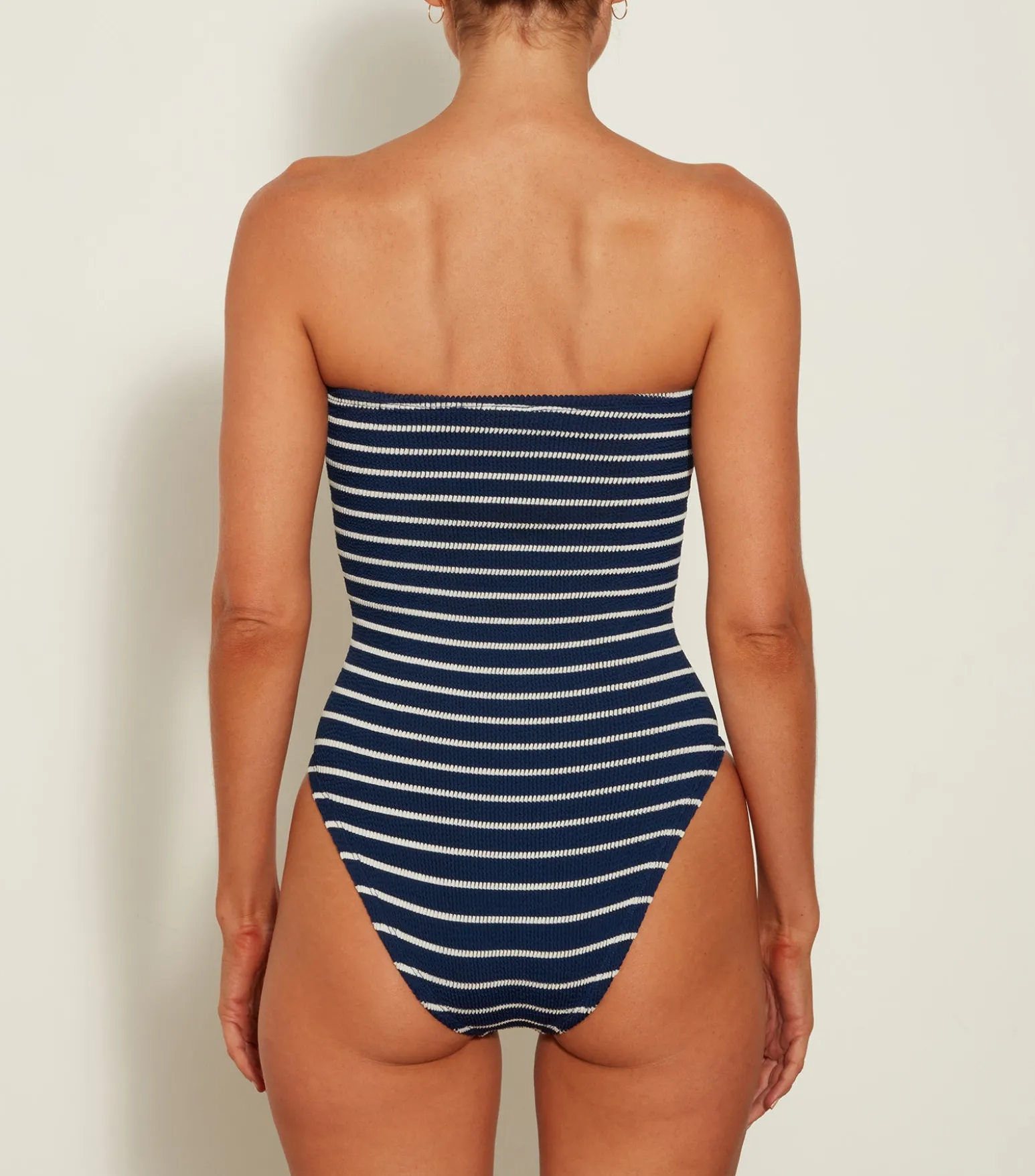 Hunza G Strapless-Brooke Swim - Navy/White Stripe