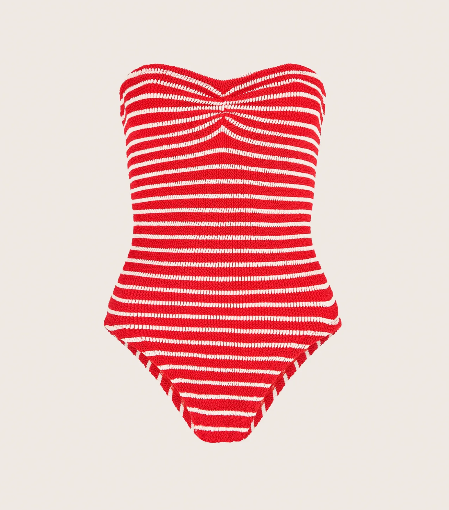 Hunza G Strapless-Brooke Swim - Red/White Stripe