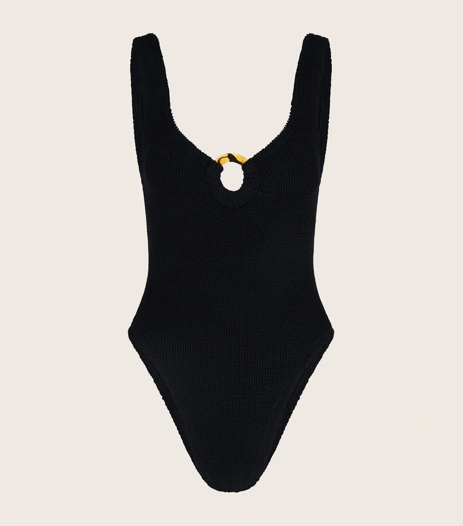 Hunza G V Neck-Celine Swim - Black