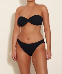 Hunza G Bikini Sets|Bandeau-Coverage Jean Bikini - Black
