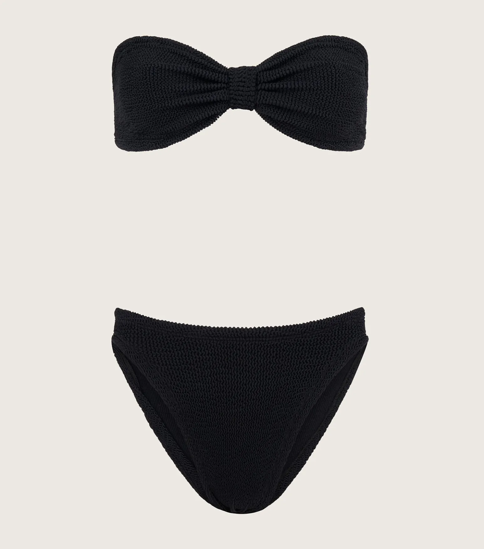 Hunza G Bikini Sets|Bandeau-Coverage Jean Bikini - Black