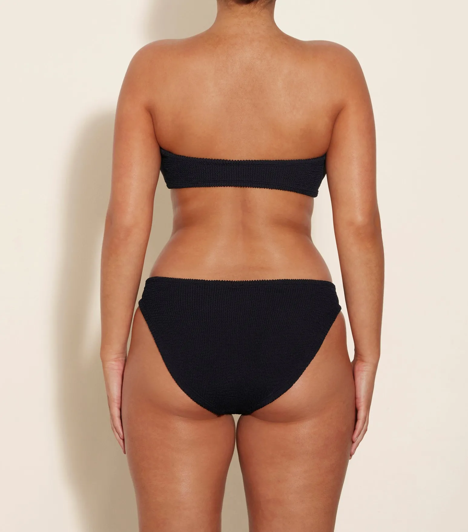 Hunza G Bikini Sets|Bandeau-Coverage Jean Bikini - Black