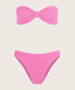 Hunza G Bikini Sets|Bandeau-Coverage Jean Bikini - Bubblegum