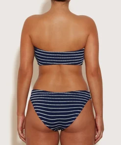 Hunza G Bikini Sets|Bandeau-Coverage Jean Bikini - Navy/White Stripe