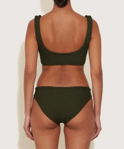 Hunza G Bikini Sets|Bralette-Coverage Juno Bikini - Metallic Khaki