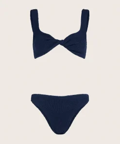 Hunza G Bikini Sets|Bralette-Coverage Juno Bikini - Navy
