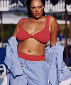 Hunza G Bikini Sets|Bralette-Coverage Juno Bikini - Red