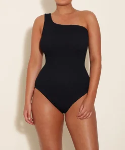Hunza G One Shoulder-Coverage Nancy Swim - Black