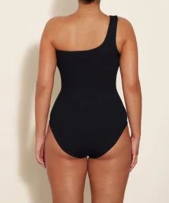 Hunza G One Shoulder-Coverage Nancy Swim - Black