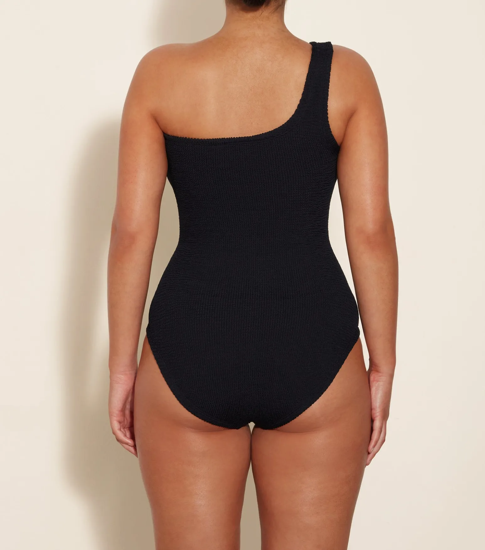 Hunza G One Shoulder-Coverage Nancy Swim - Black