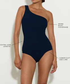 Hunza G One Shoulder-Coverage Nancy Swim - Navy