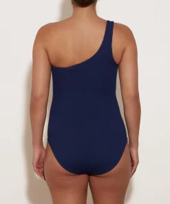 Hunza G One Shoulder-Coverage Nancy Swim - Navy