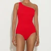 Hunza G One Shoulder-Coverage Nancy Swim - Red