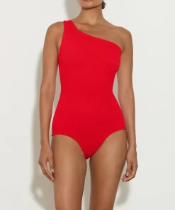 Hunza G One Shoulder-Coverage Nancy Swim - Red