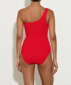 Hunza G One Shoulder-Coverage Nancy Swim - Red