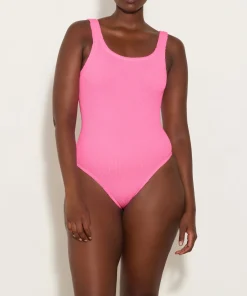 Hunza G Square Neck-Coverage Square Neck Swim - Bubblegum