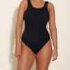 Hunza G Square Neck-Coverage Square Neck Swim - Black