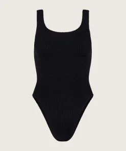 Hunza G Square Neck-Coverage Square Neck Swim - Black