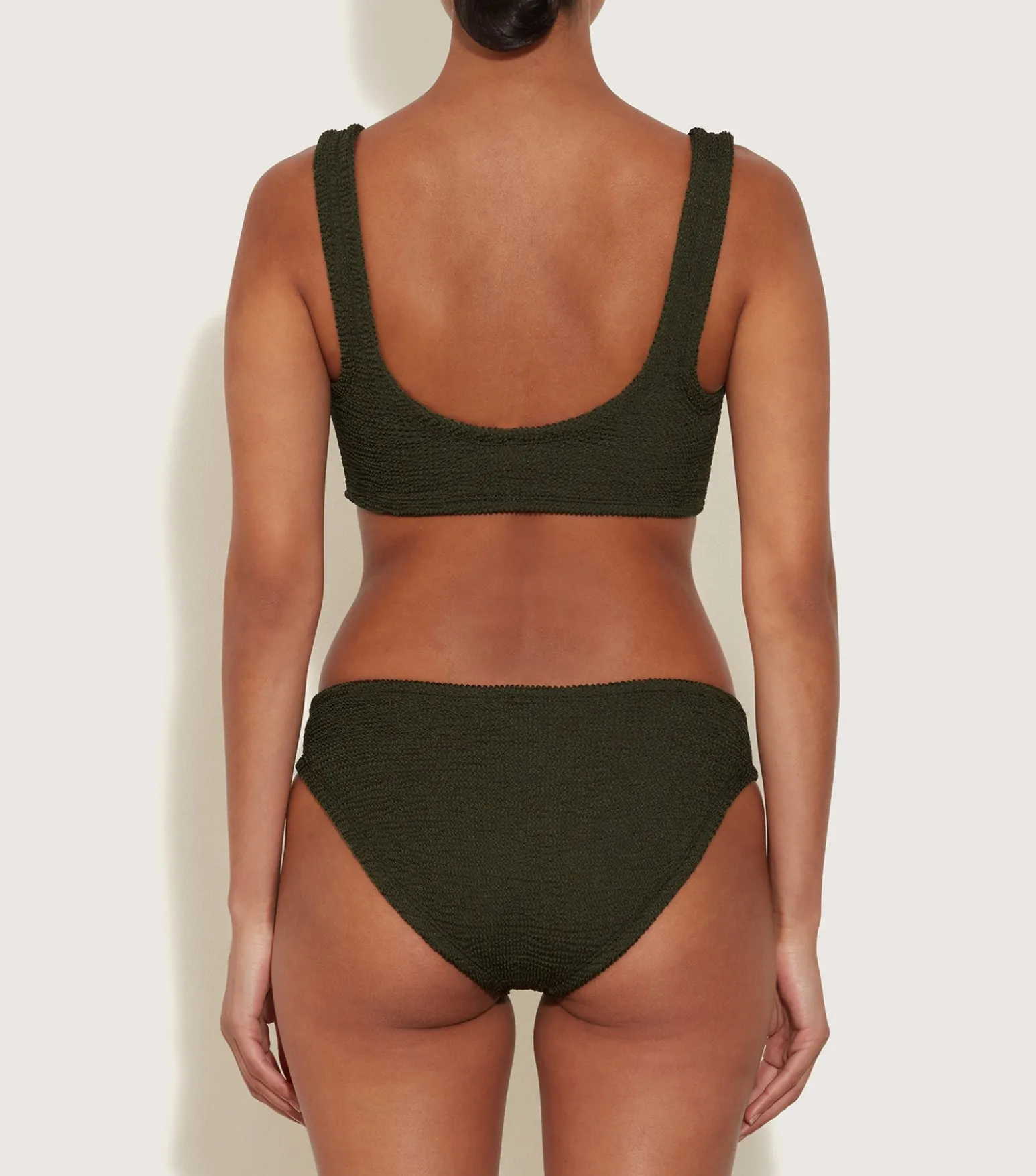 Hunza G Bikini Sets|Bralette-Coverage Xandra Bikini - Metallic Khaki