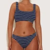 Hunza G Bikini Sets|Bralette-Coverage Xandra Bikini - Navy/White Stripe