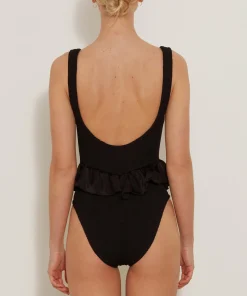 Hunza G Scoop Neck-Denise Swim - Black