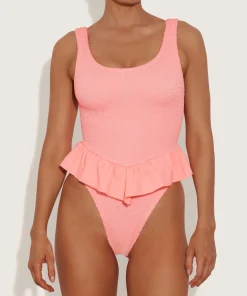 Hunza G Scoop Neck-Denise Swim - Peach