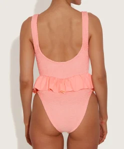 Hunza G Scoop Neck-Denise Swim - Peach