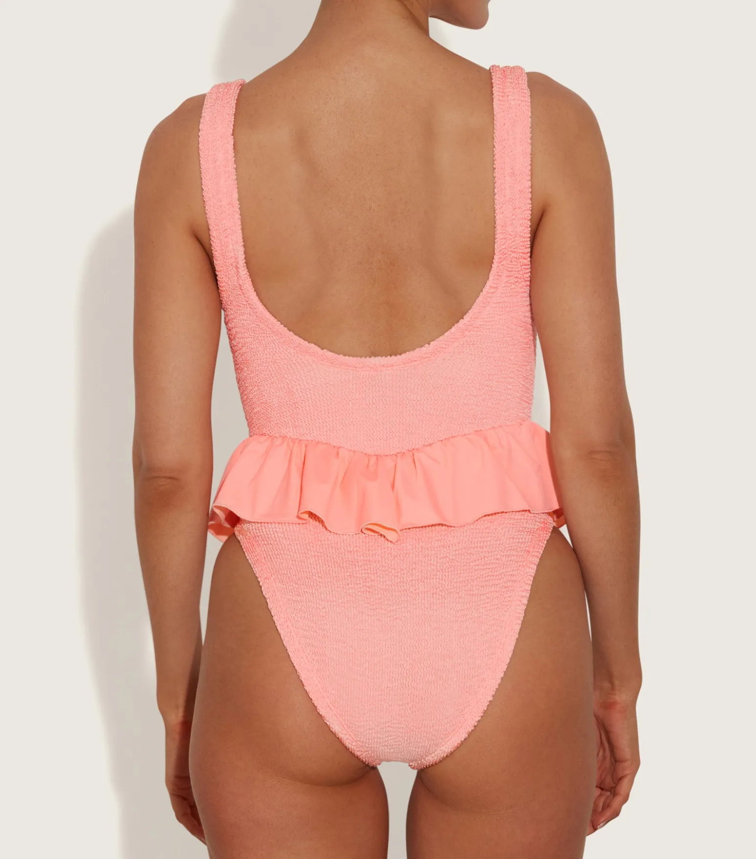 Hunza G Scoop Neck-Denise Swim - Peach