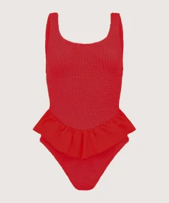 Hunza G Scoop Neck-Denise Swim - Red