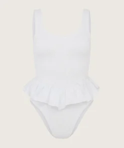 Hunza G Scoop Neck-Denise Swim - White