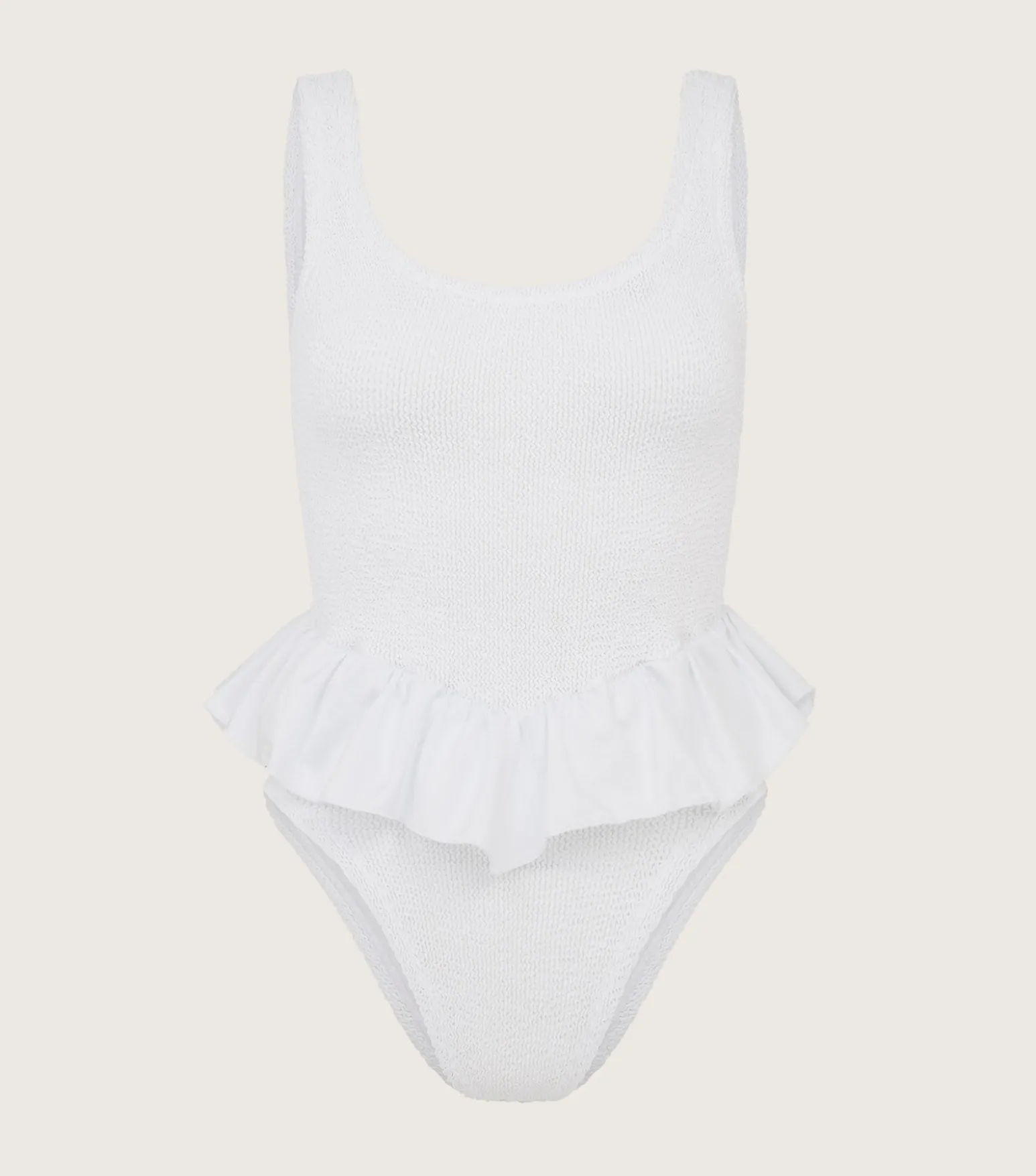 Hunza G Scoop Neck-Denise Swim - White
